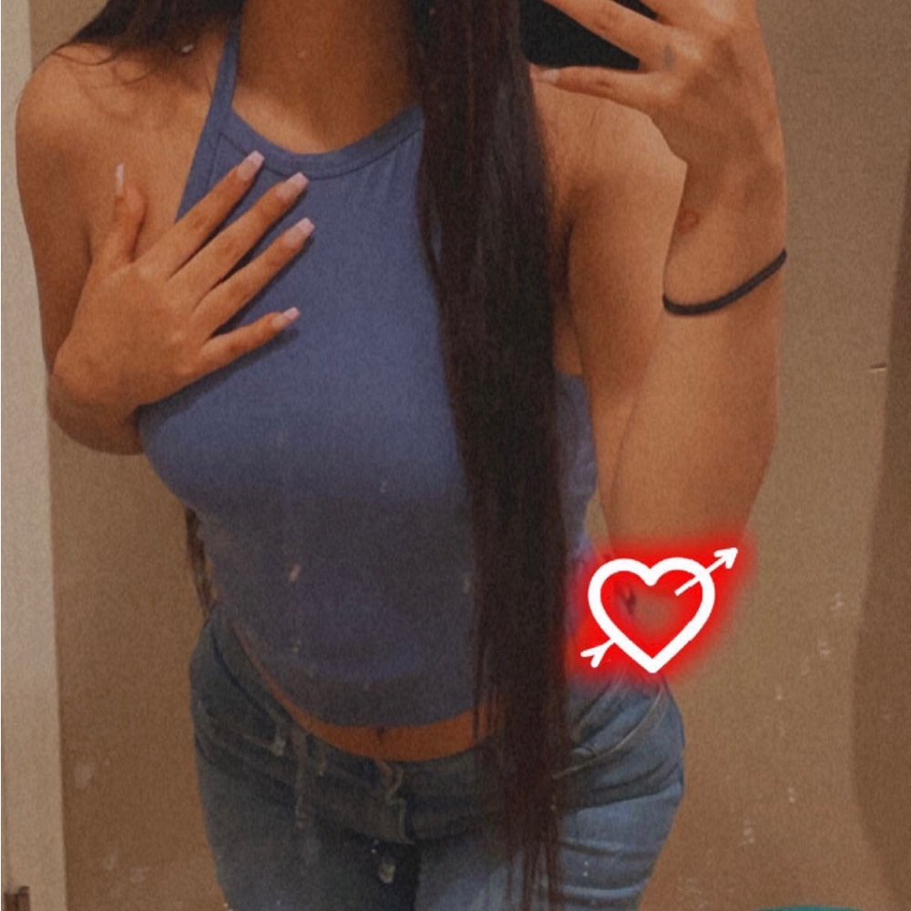 Blue crop top
